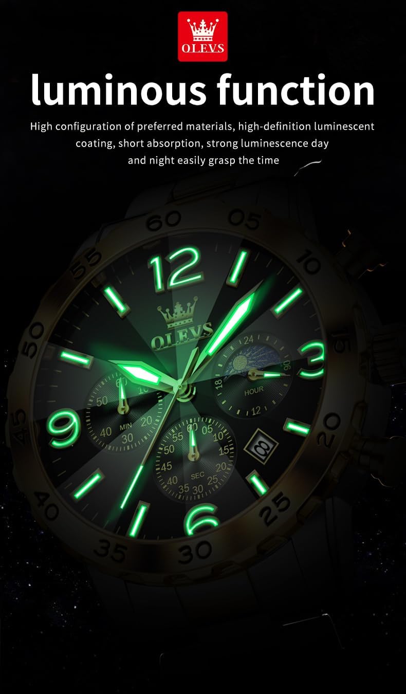 Detalle 2 de OLEVS 44 mm Montre pour homme