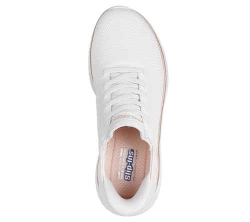 Detalle de Skechers Damen Bobs Squad Chaos Current Muse Slip-In Turnschuhe White/Gold Textile, 39 EU