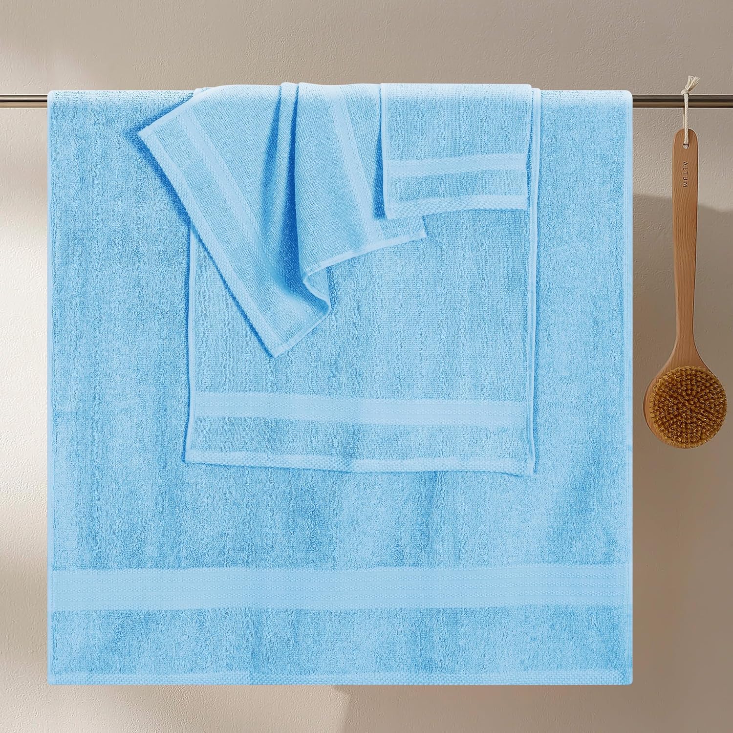Detalle de GLAMBURG Cotton Towel Set, 8-Piece