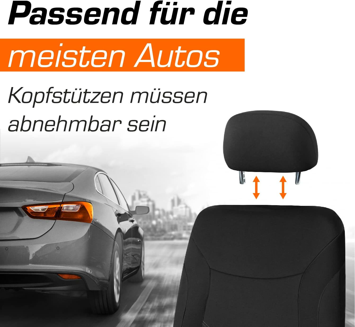 Thumbnail 1 de Upgrade4cars Kopfstützenbezug Set Schwarz