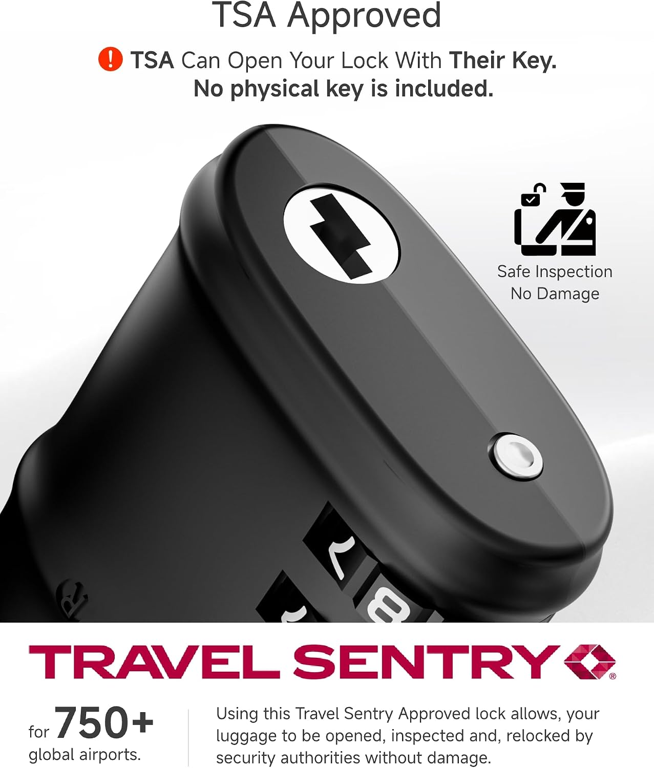 Thumbnail 6 de LUGGEX TSA Approved Suitcase Locks (2 Pack) – Durable, Gift-Ready Luggage Locks in Black-Silver