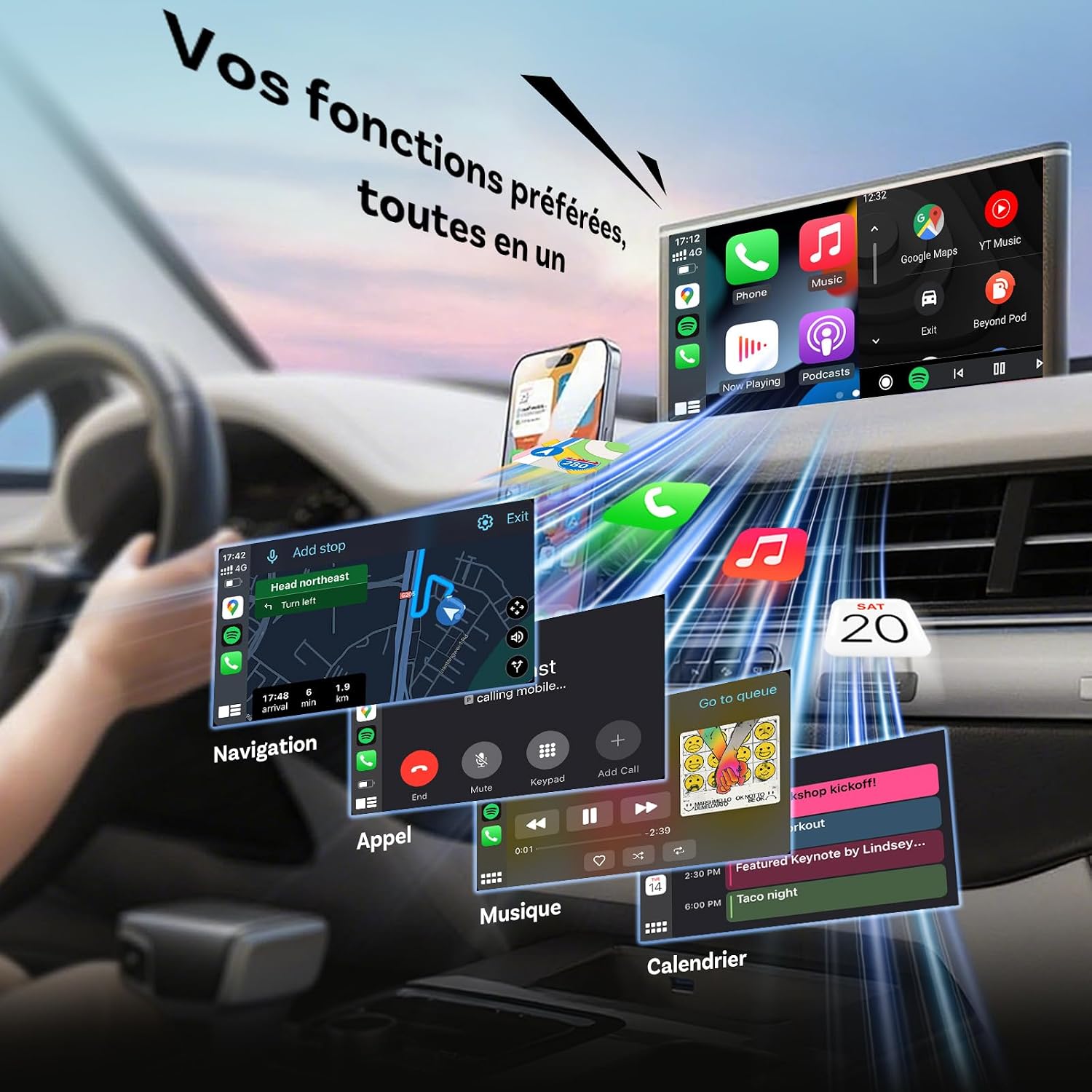 Thumbnail 2 de OTTOCAST Mini Slim 2026 Amélioré CarPlay sans fil