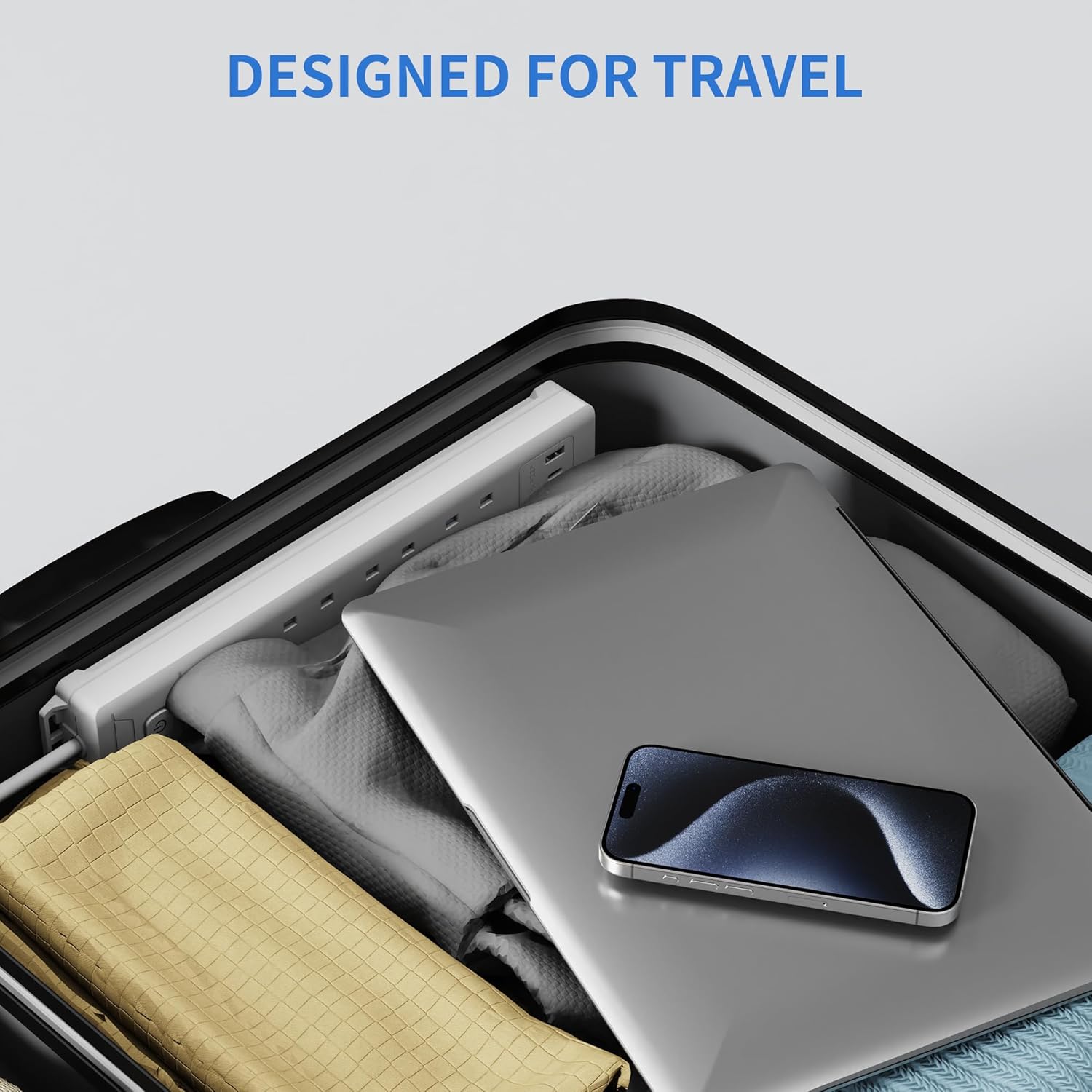 Thumbnail 4 de Mscien 2m Extension Lead with USB Slots – 4-way 3 USB extension socket with wall mounting