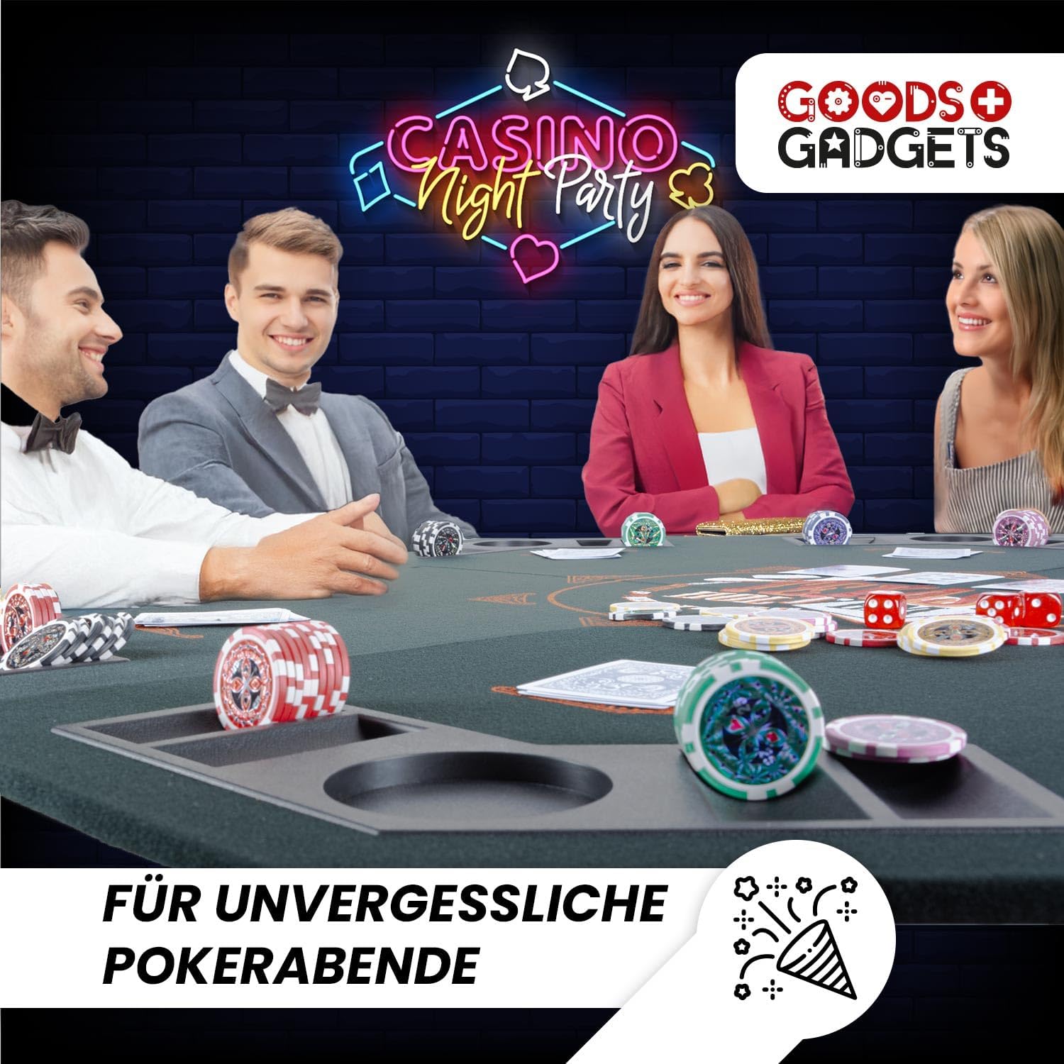 Detalle de Profi Pokerkoffer Pokerset inkl. 300–500 Chips – hochwertiges Casino-Set für zuhause