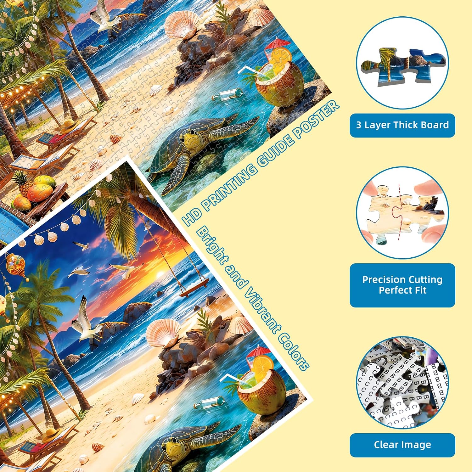 Detalle 2 de Beach House Puzzles for Adults: 1000-Piece Beach Sunset Jigsaw