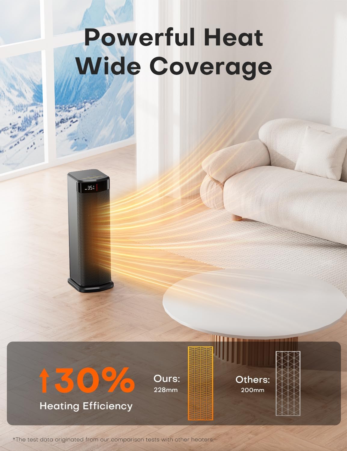 Detalle 2 de QEXREED Heater 2000W electric heater with thermostat