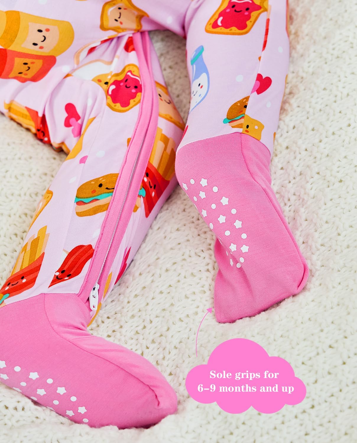 Thumbnail 3 de Babee Reshinee Bamboo-Derived Viscose Baby Footie Pajamas: Convertible Newborn Sleeper with Two-Way Zipper