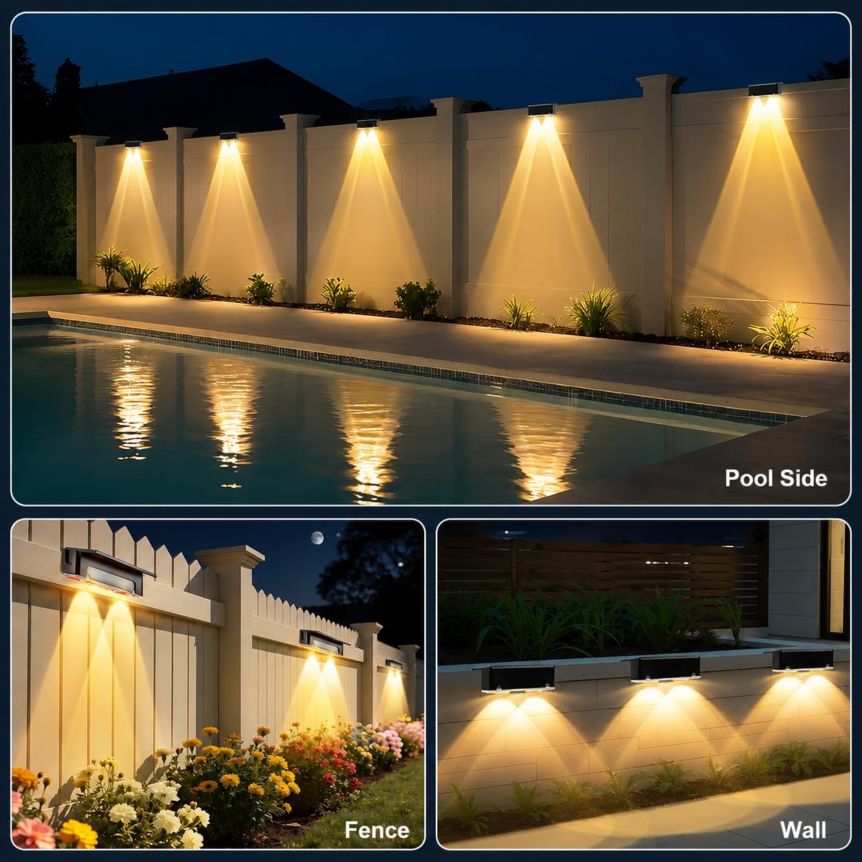 Thumbnail 6 de FIONSUN Solar Fence Lights, 12-Pack
