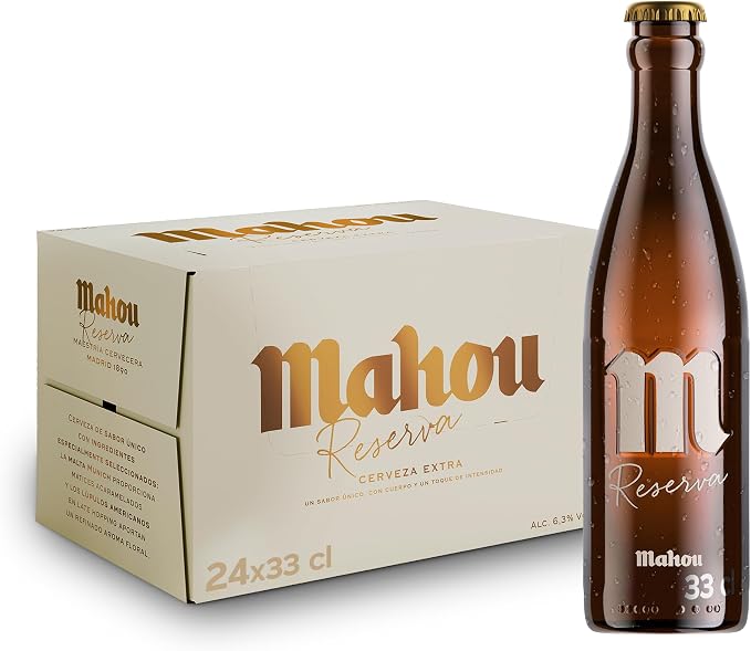 Detalle de Mahou Reserva Pack 24 Botellas 🍺 6.3% Vol