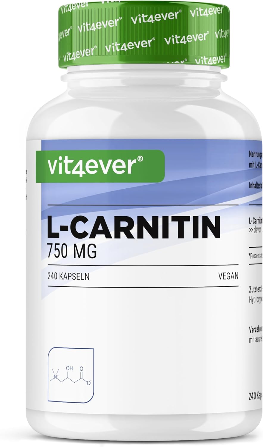 Detalle de L-Carnitin von vit4ever, 240 Kapseln