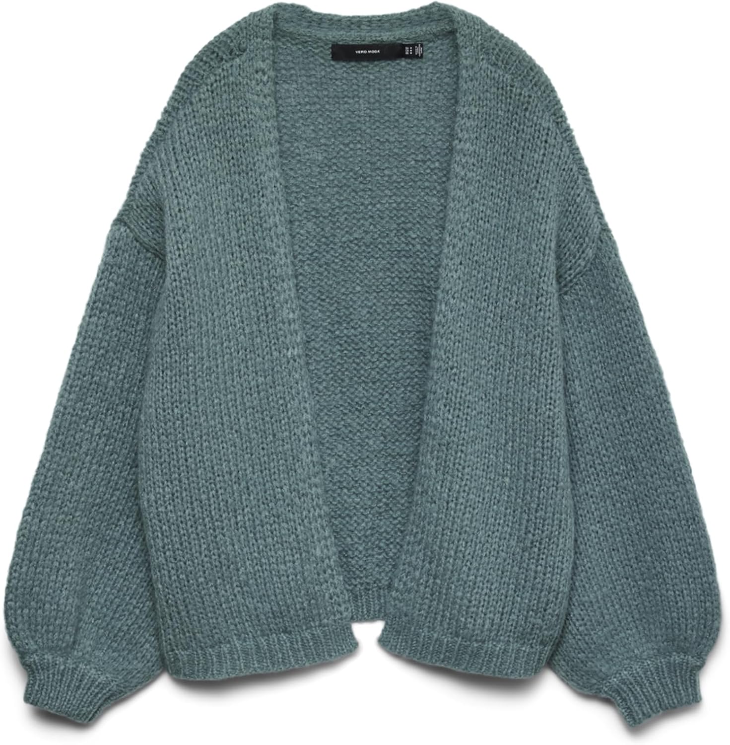 Detalle de VERO MODA VMMAYBE Strickjacke mit Gürtel – kurze Damen-Strickjacke mit Rundhalsausschnitt