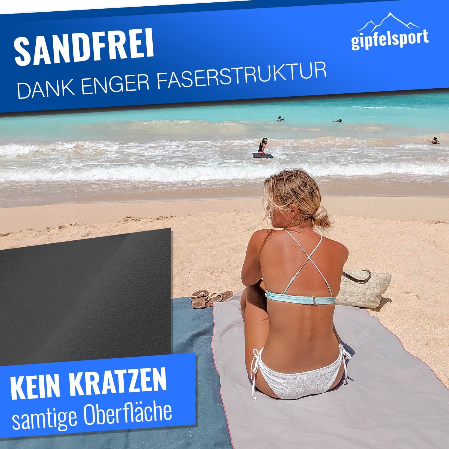 Detalle de gipfelsport Mikrofaser Handtuch – kompakt, schnelltrocknend und vielseitig einsetzbar