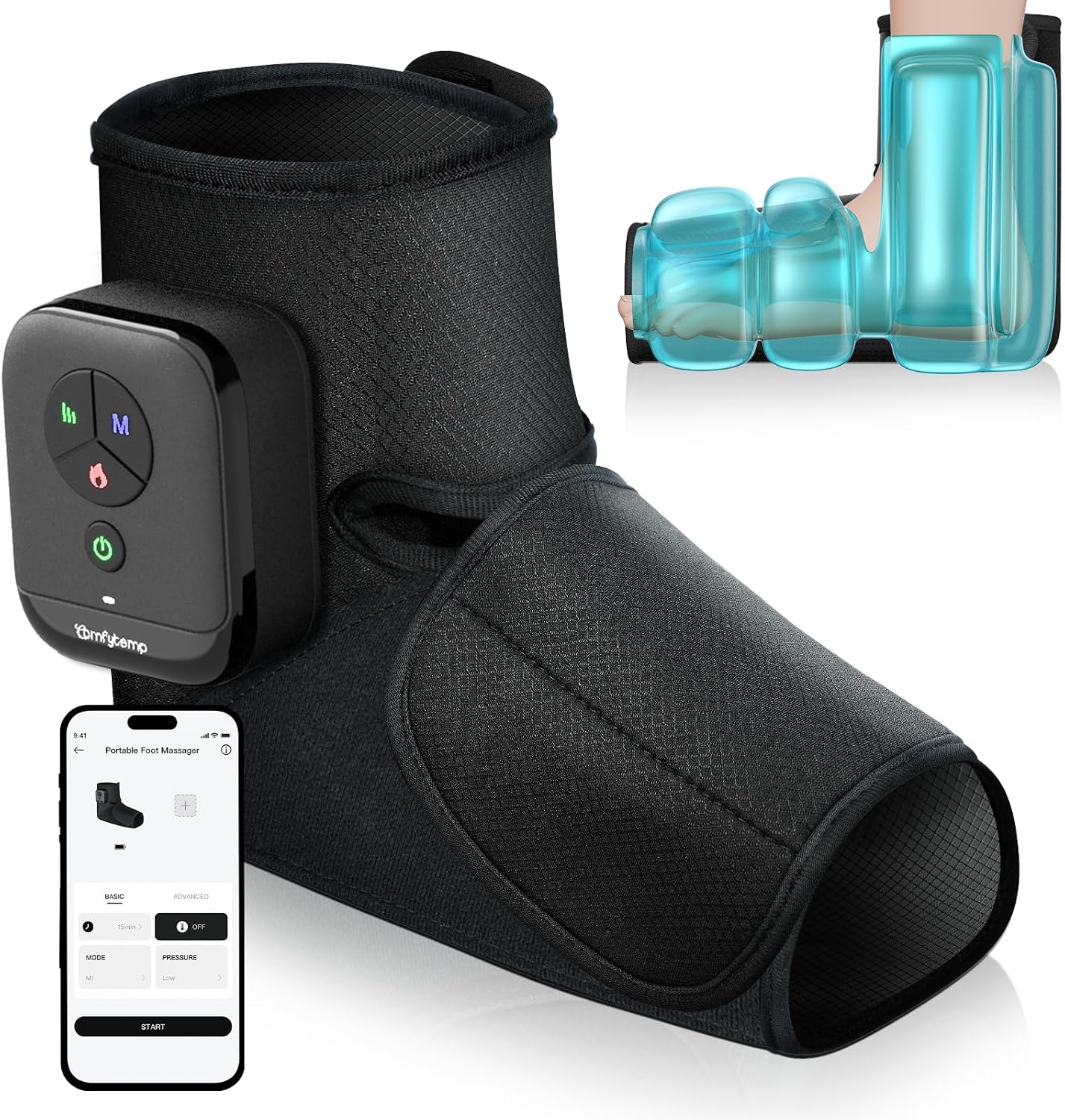 Detalle de Comfytemp Massaggiatore Piedi Wireless: sollievo mirato per una circolazione migliore