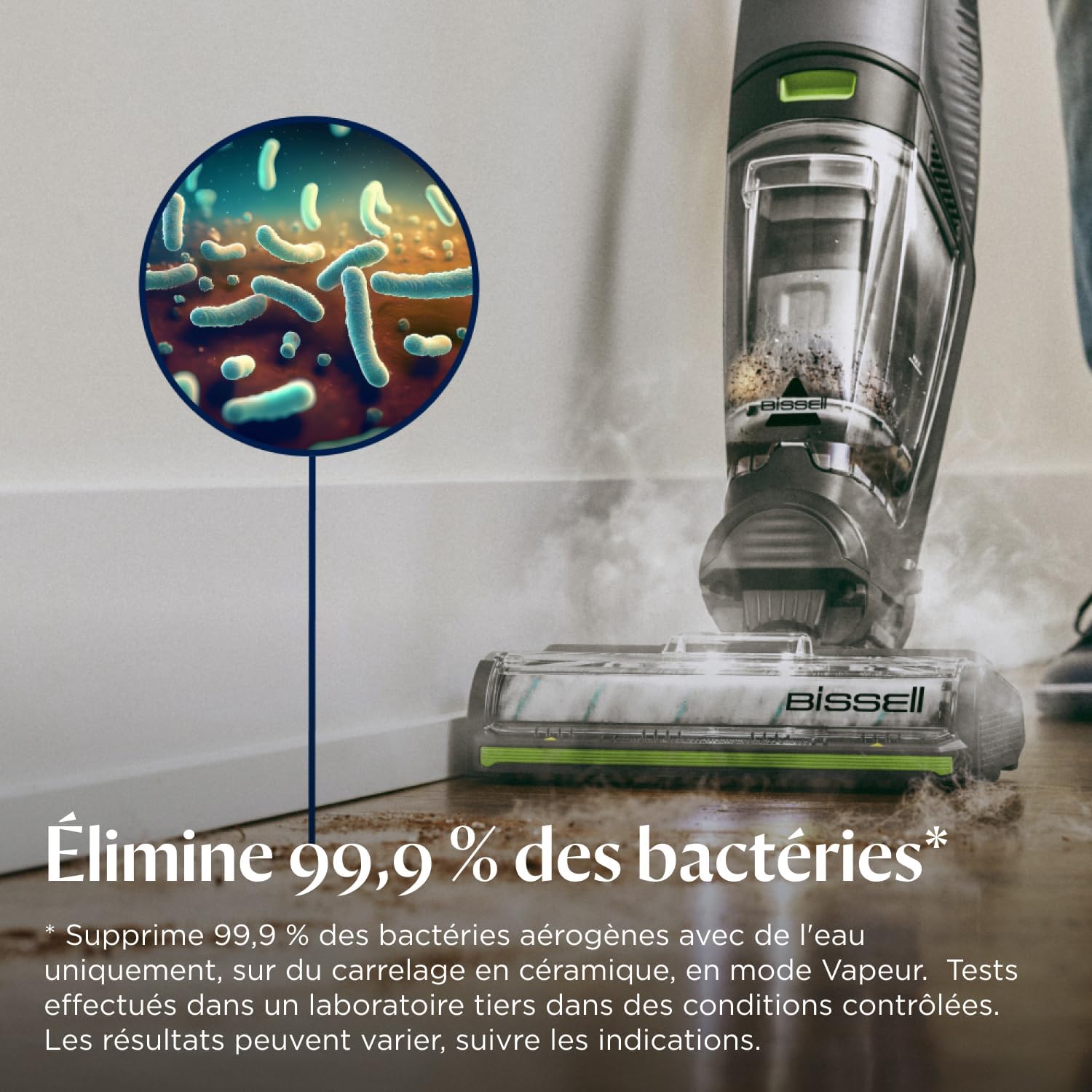 Detalle de Bissell CrossWave HydroSteam PET 3517N : aspirateur balai laveur et vapeur 3 en 1