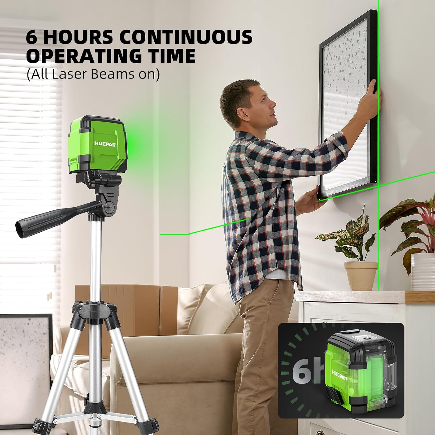 Detalle de Huepar 30M Laser Level with Tripod