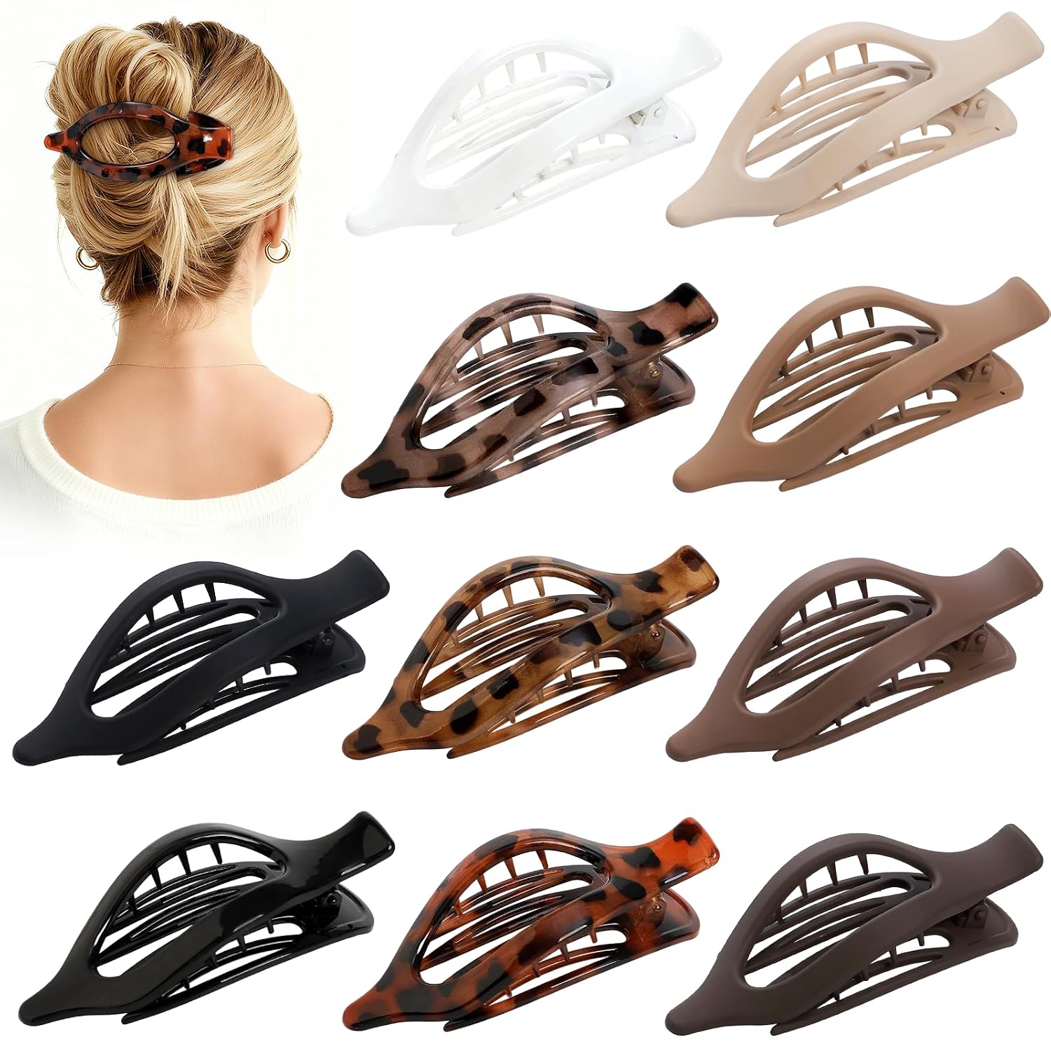 Detalle de Sisiaipu Flat Hair Clips, 10-Pack