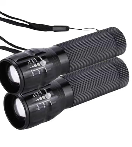 Detalle de RAYPOW Linterna LED Pack2: potencia y versatilidad en aluminio con zoom y giro 360°