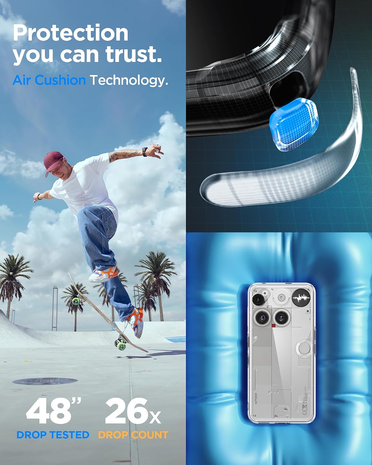 Detalle de Spigen Cover Ultra Hybrid compatibile con Nothing Phone (3) – Trasparente