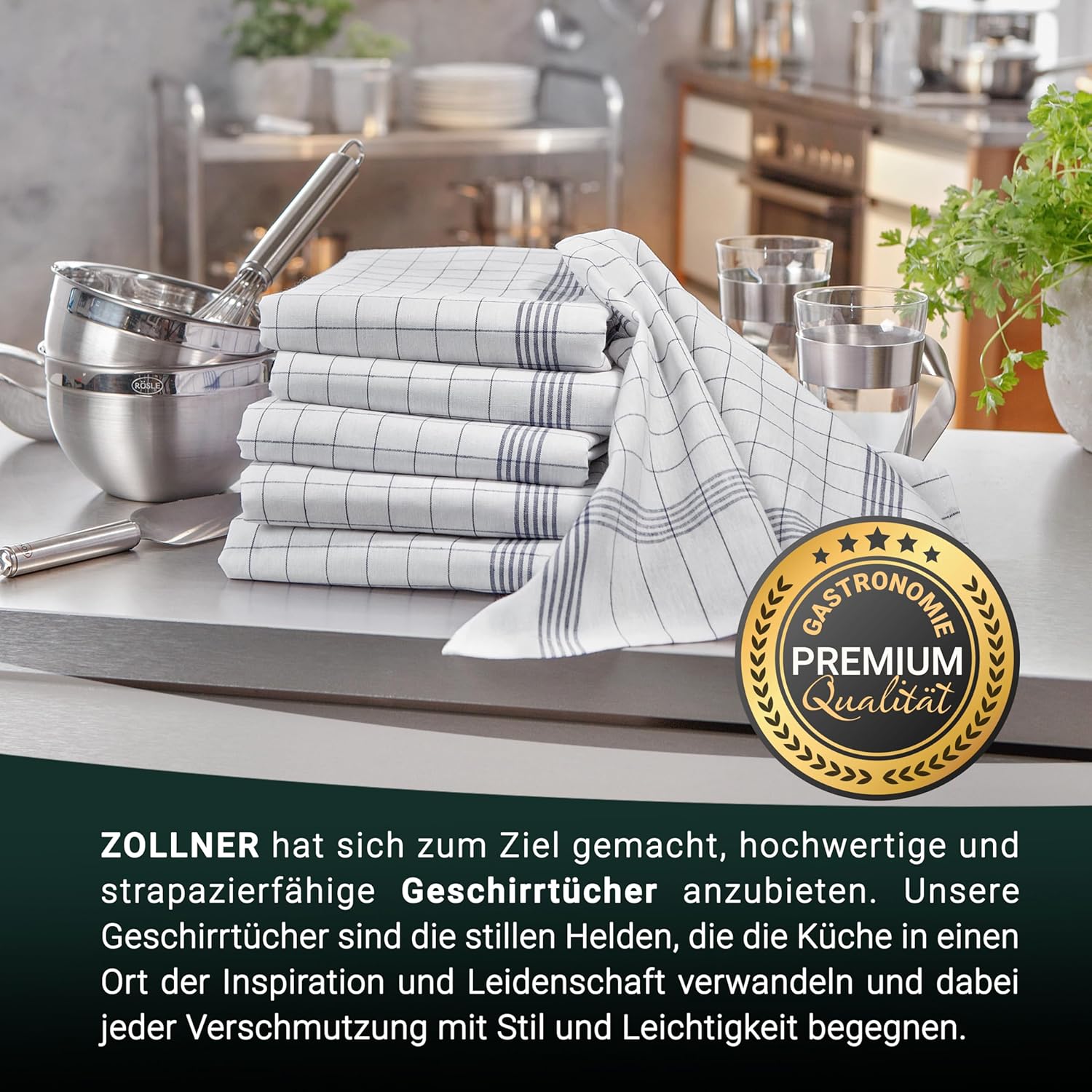 Thumbnail 5 de ZOLLNER 10er Set Geschirrtücher 50x70 cm