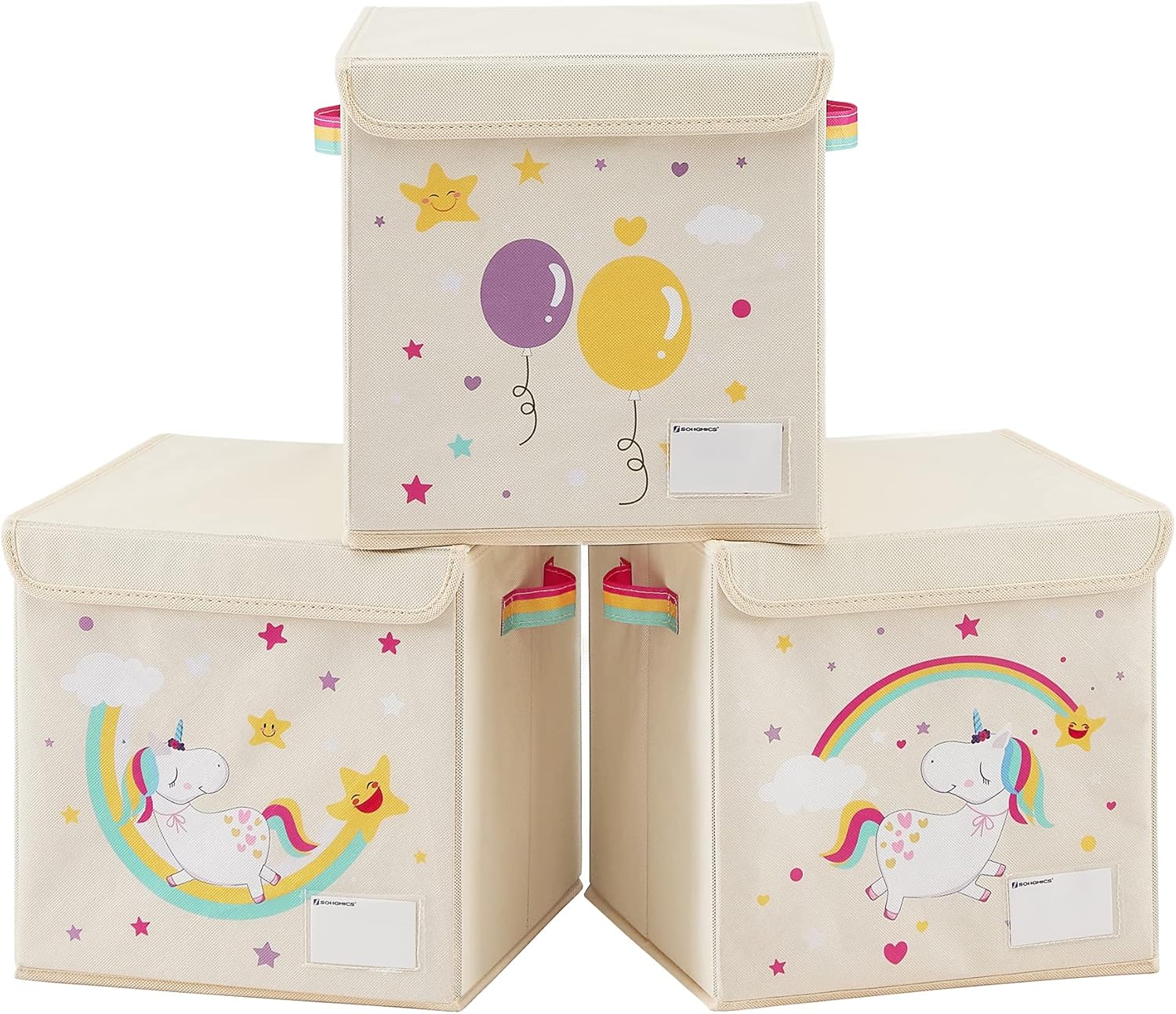 Detalle de SONGMICS 3 Cajas Unicornio Beige RFB710W03