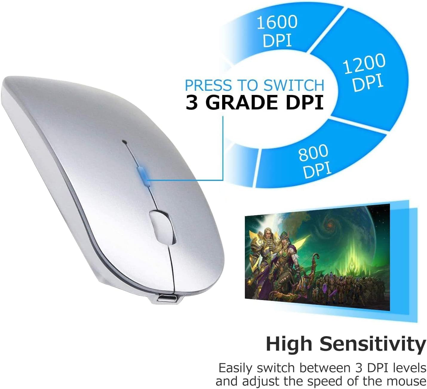 Thumbnail 5 de LEAPEST Wireless Bluetooth Mouse 1600 DPI