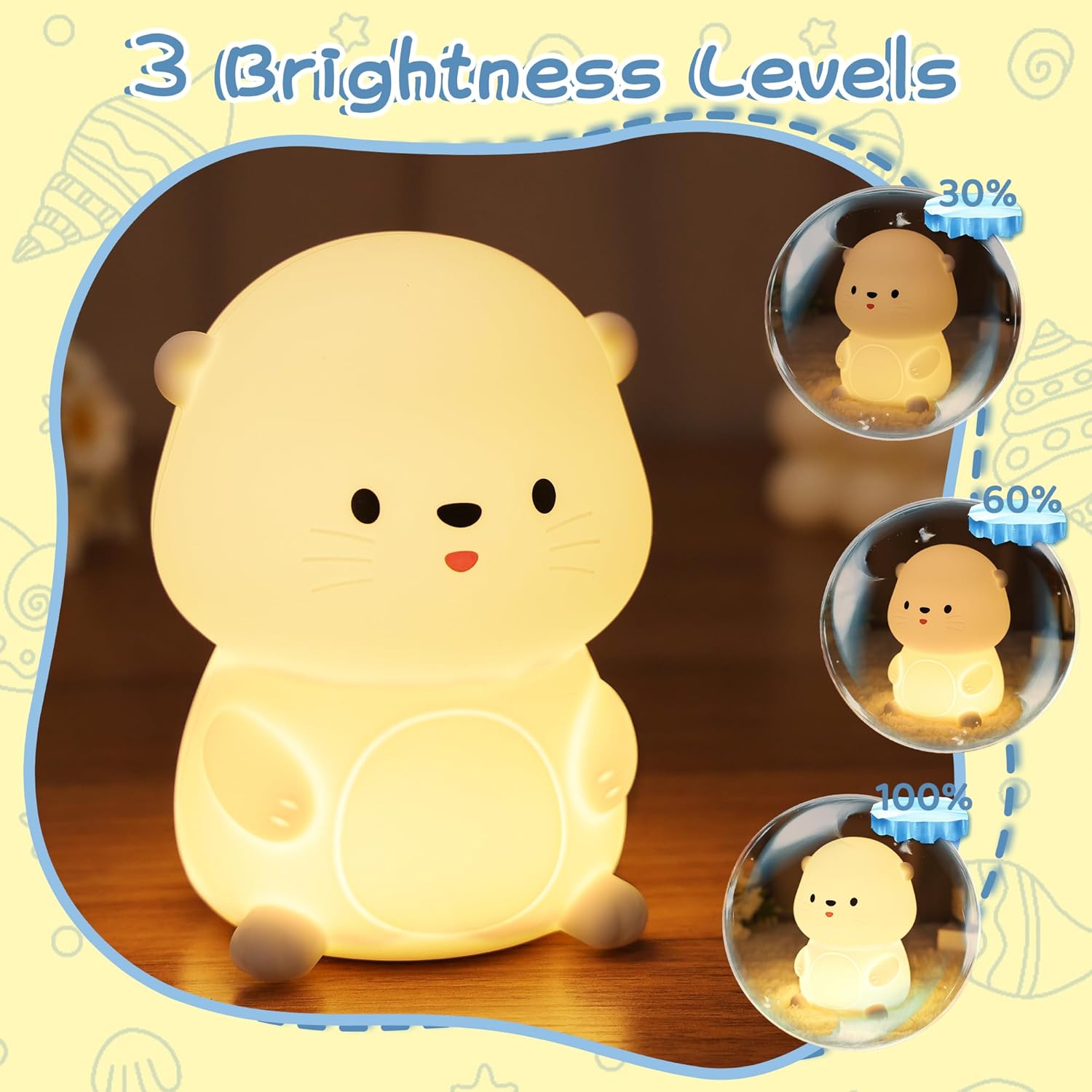 Thumbnail 1 de YuanDian Seeotter Nachtlicht für Kinder – süßes Baby-Stilllicht aus BPA-freier Silikonform