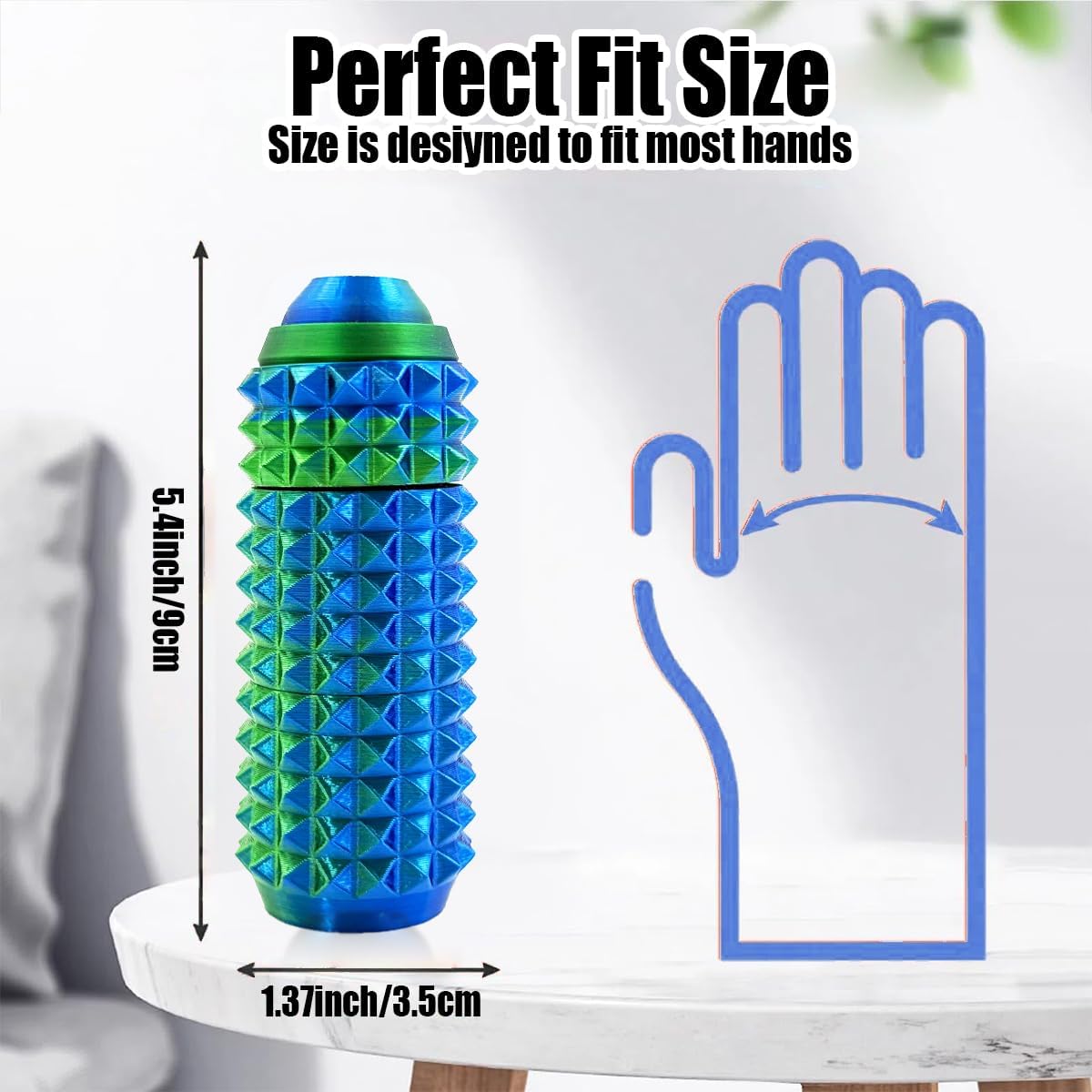 Detalle de Little Pain Ouchies Fidget (4PCS) 3D Printed Spin Spiky Grippie Keychain with Clicker Button