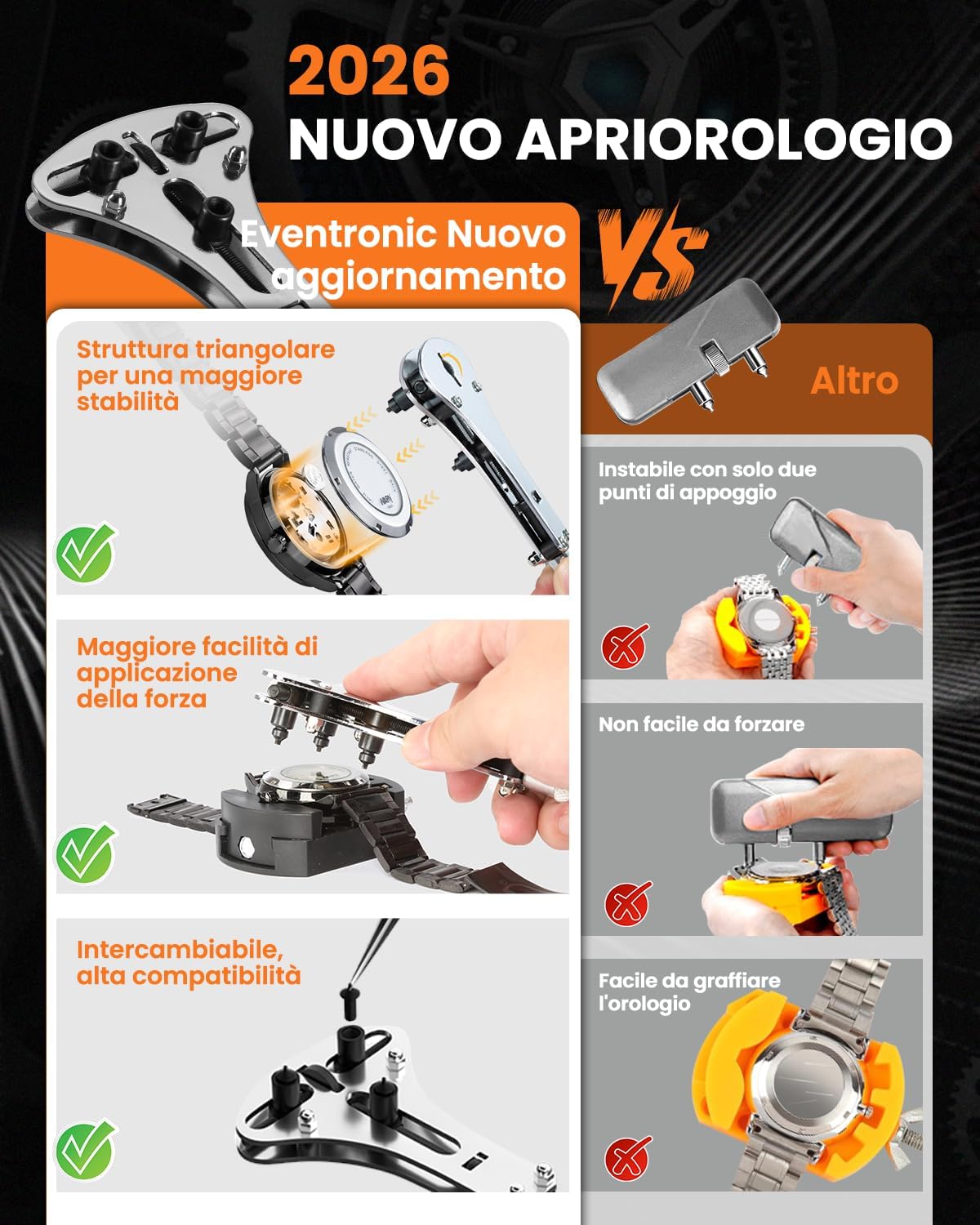 Detalle 2 de Eventronic Kit Orologiaio per la Sostituzione Batteria & Regola Cinturino