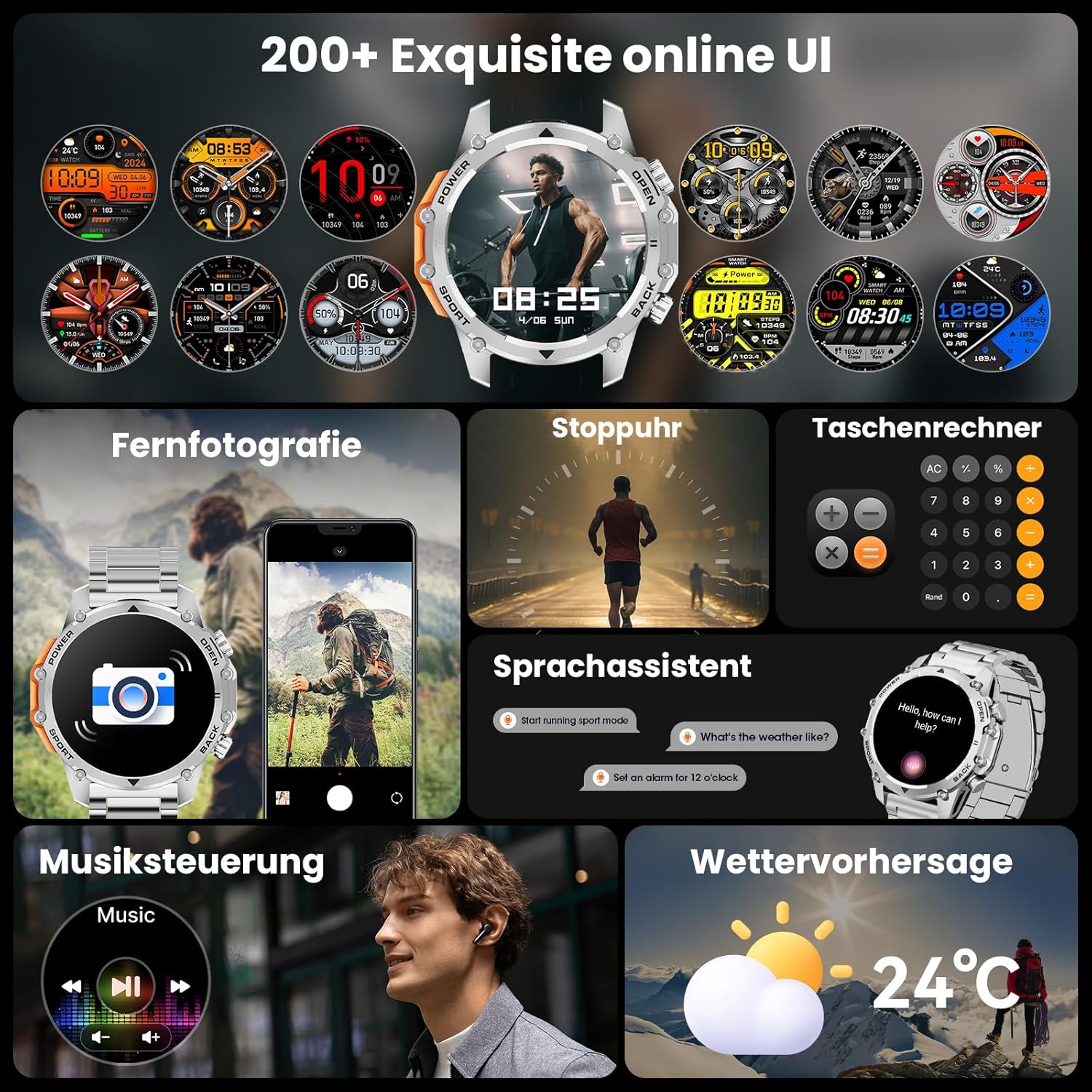Thumbnail 6 de Hwagol Military Smart Watch for Men: 1.52" HD Display, 120+ Sports Modes & Military-Grade Build