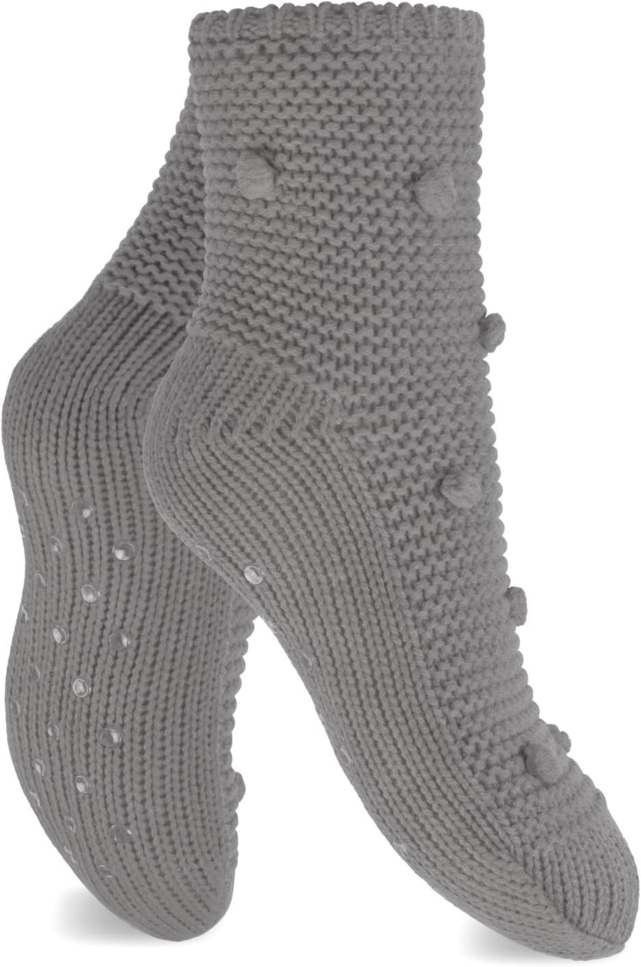 Detalle 2 de Footstar Women's Soft Winter Socks with ABS Grip and Pom-Pom Detail