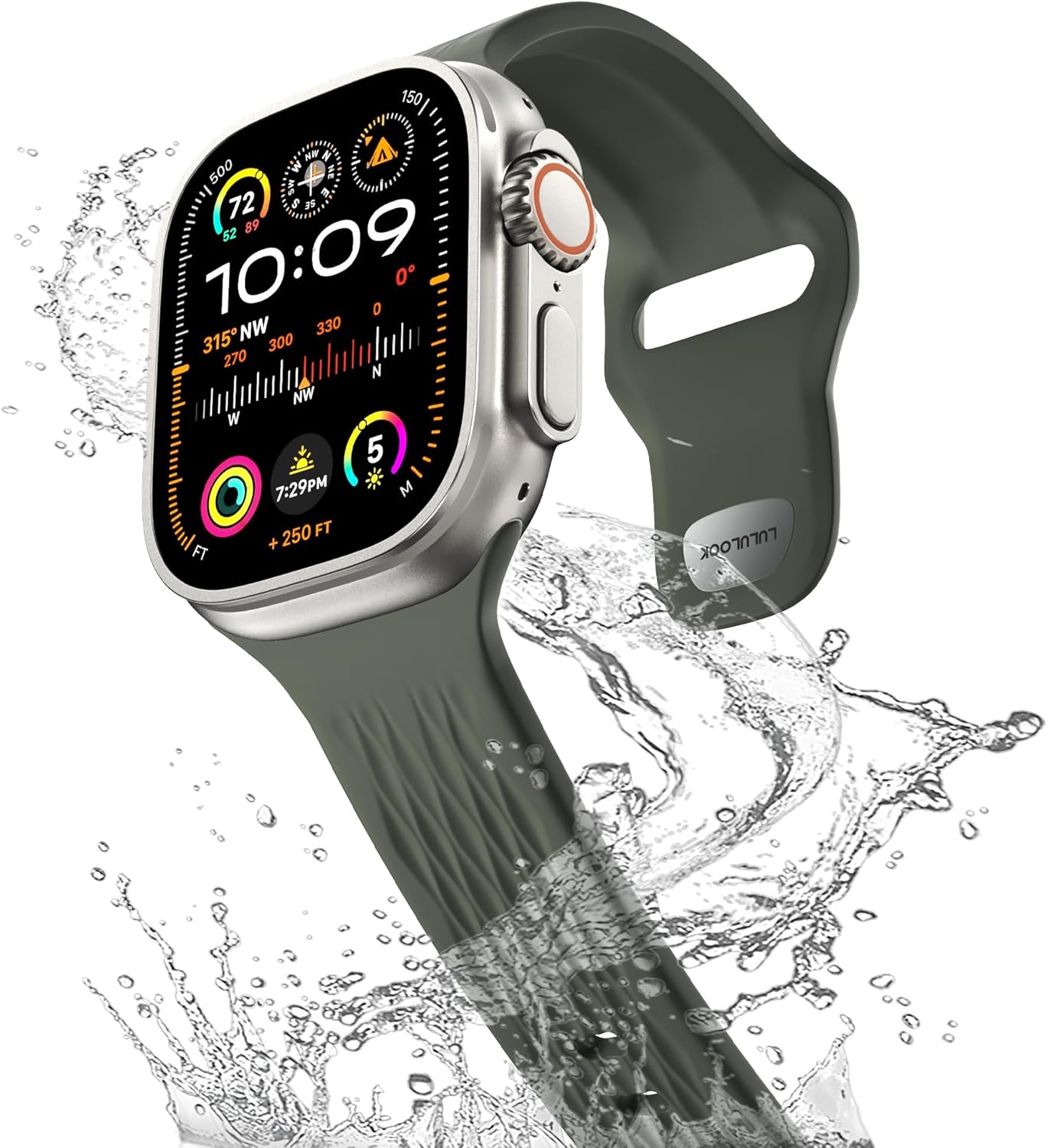 Detalle de LULULOOK Sport Strap for Apple Watch (FKM, 42–49mm) – Breathable, Durable Replacement Band