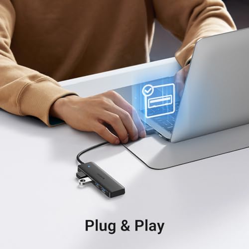Detalle 2 de UGREEN Hub USB 3.0 à 4 ports – multiport ultra-fin (15 cm) USB-A vers USB-A