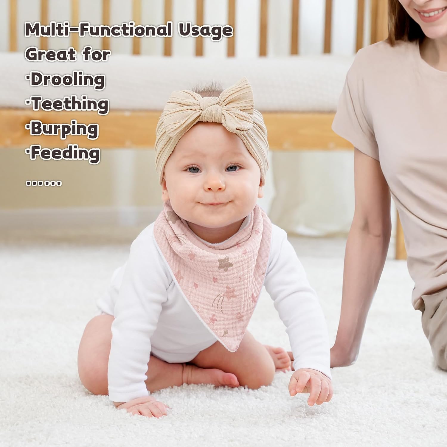 Detalle 2 de Susurration Muslin Baby Drool Bibs 6 Pack