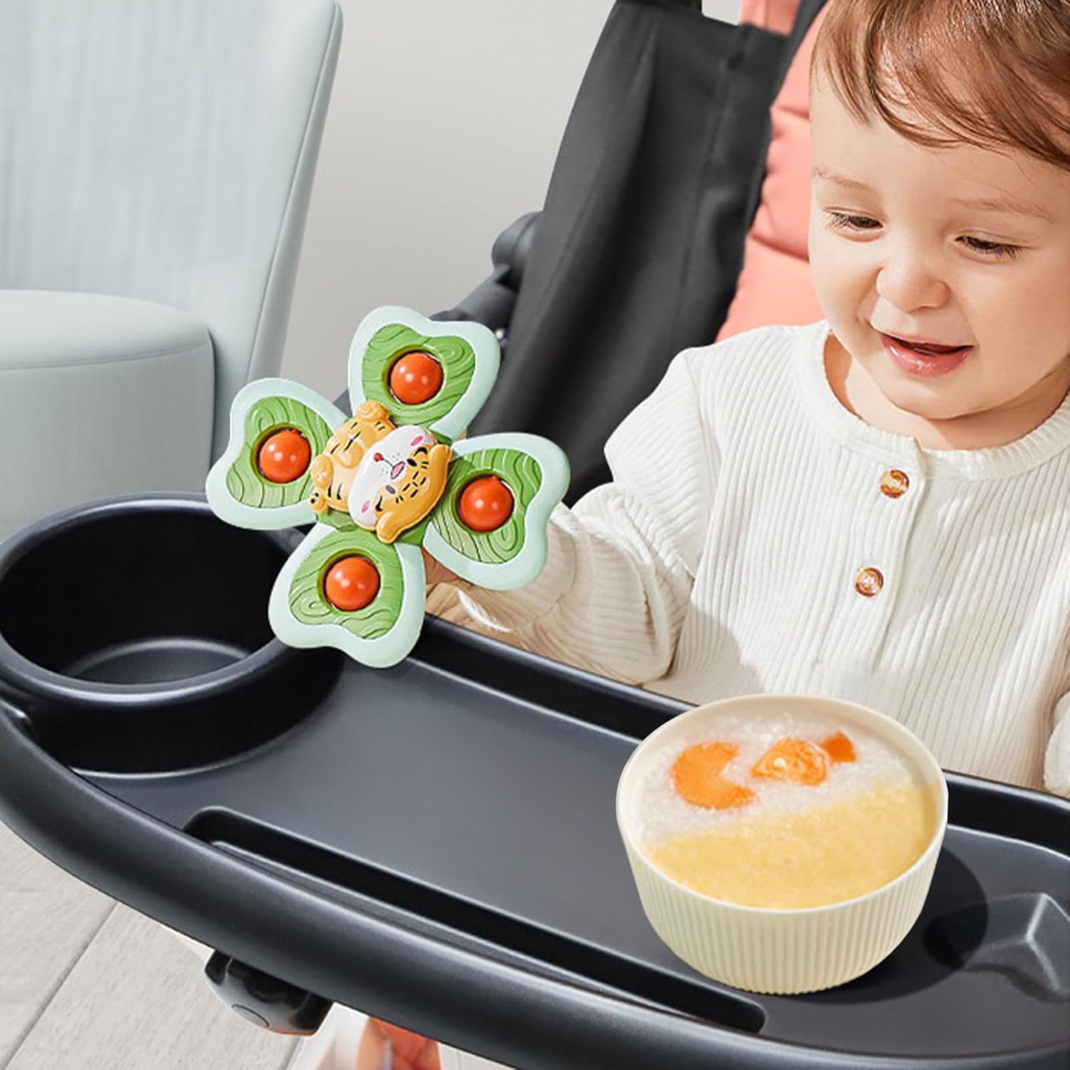 Thumbnail 4 de ROYUEXT 3-in-1 Stroller Snack Tray with Cup Holder – Universal Pram Tray in Black