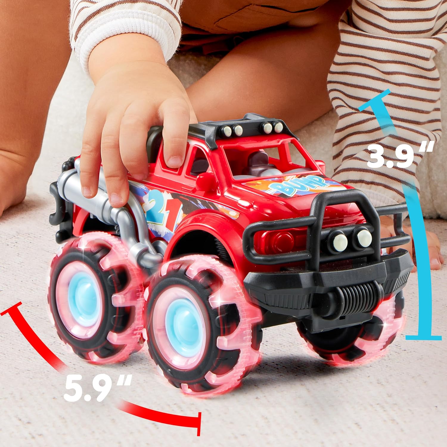Thumbnail 4 de Vroomix 3Pack Monster Truck Toy with LED wheels