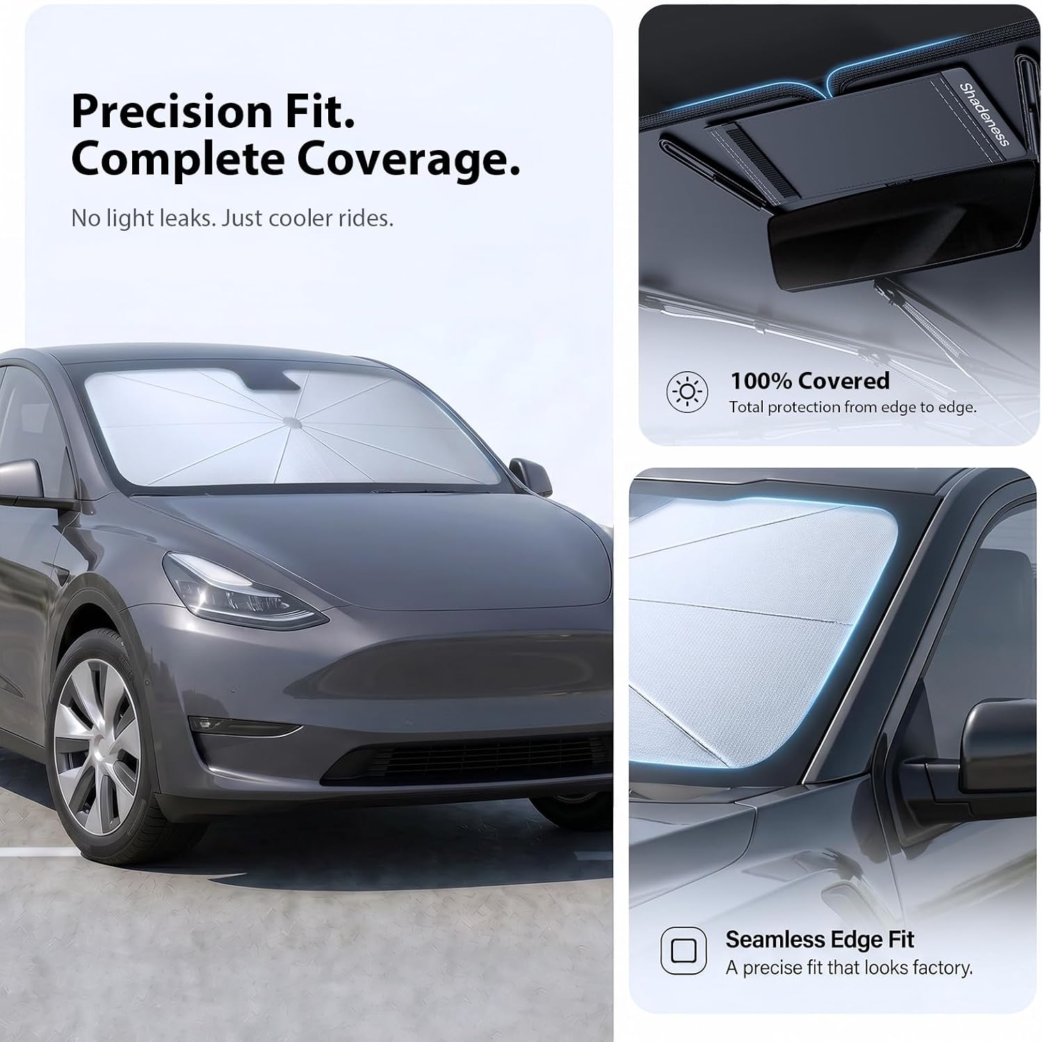 Thumbnail 4 de Adefor Windshield Sun Shade Umbrella for Ford F-Series (2015-2025) — 10-Rib Anti-Sagging, Full UV Block