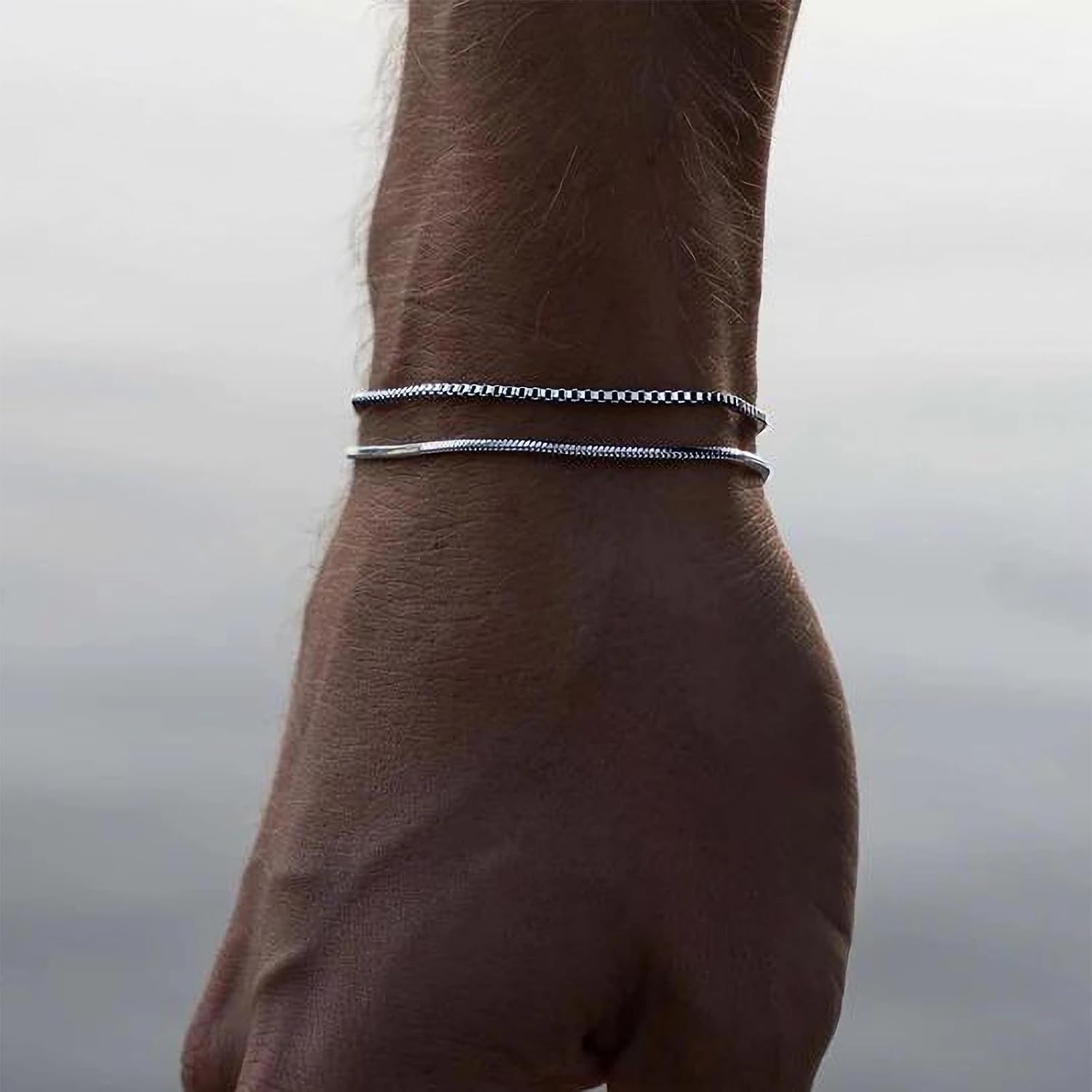Thumbnail 5 de Halora Silber Armband Herren 3er Set Edelstahl