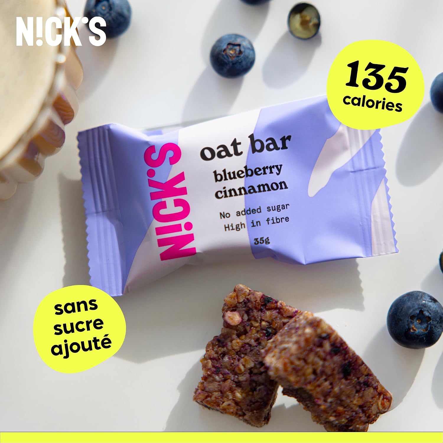 Detalle de N!CK'S barres avoine myrtille cannelle 35g