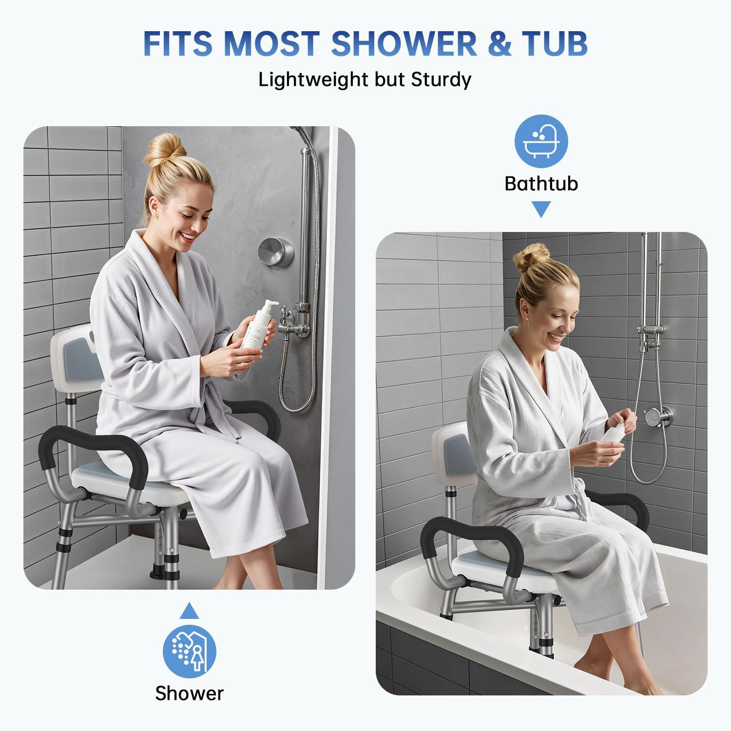 Detalle 2 de BRITULIF Shower Chair, 550 lb Tested Capacity