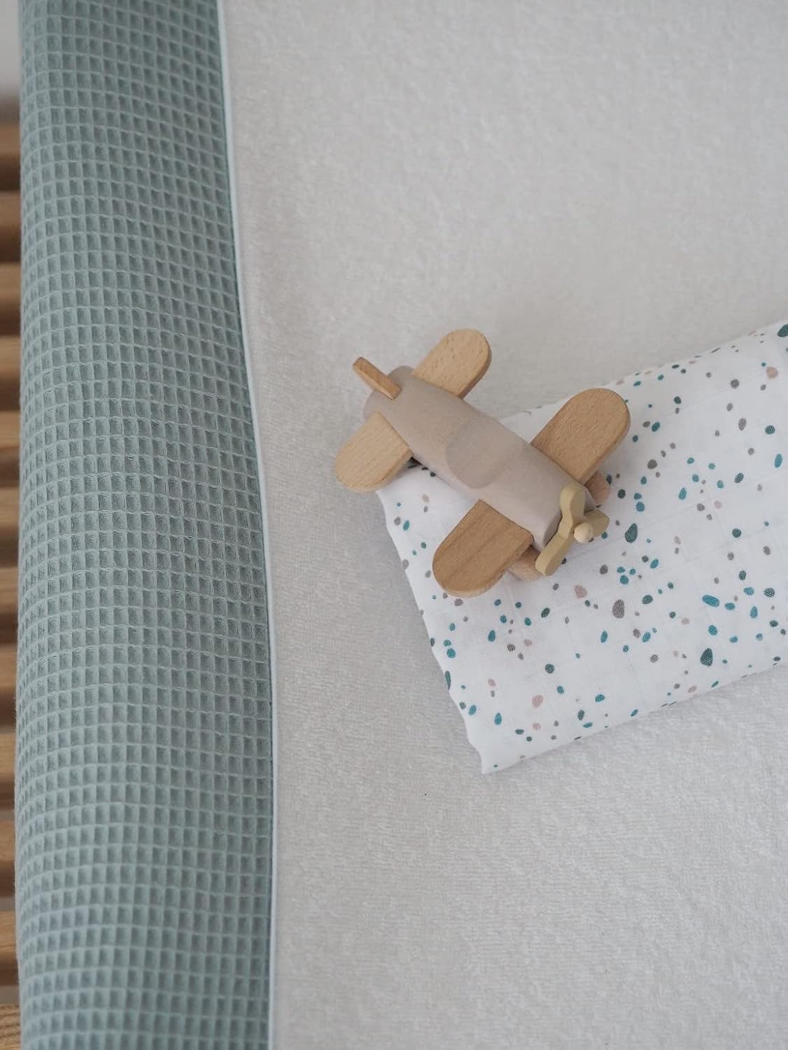Thumbnail 2 de Béaba 920385 Sofalange Changing Mat Cover, Organic Cotton Terry, Green-Blue