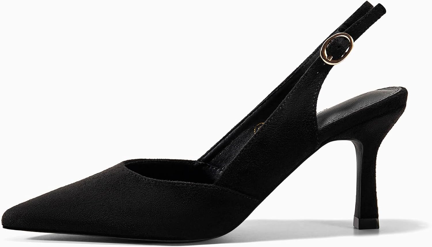 Detalle 2 de Rilista Women's Slingback Kitten Heels: Closed Pointed Toe, 2.75" Mid Heel, Faux Leather Pumps