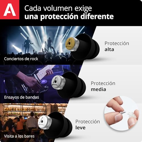 Detalle 2 de Alpine MusicSafe Pro: Tapones de Alta Fidelidad para Conciertos y DJ, con 3 juegos de filtros hipoalergénicos