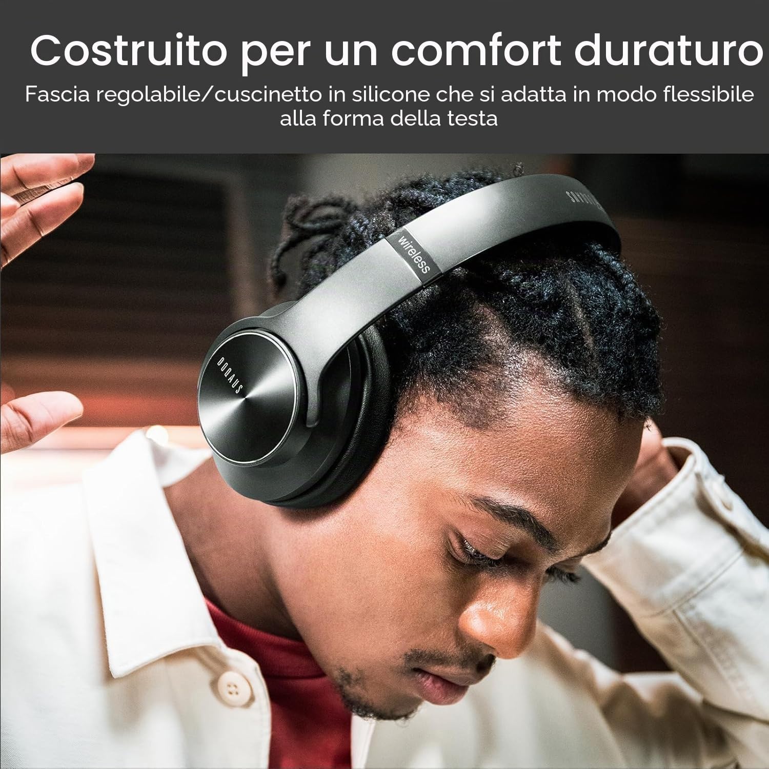 Detalle 2 de DOQAUS Care 1 cuffie Bluetooth over ear 90 ore