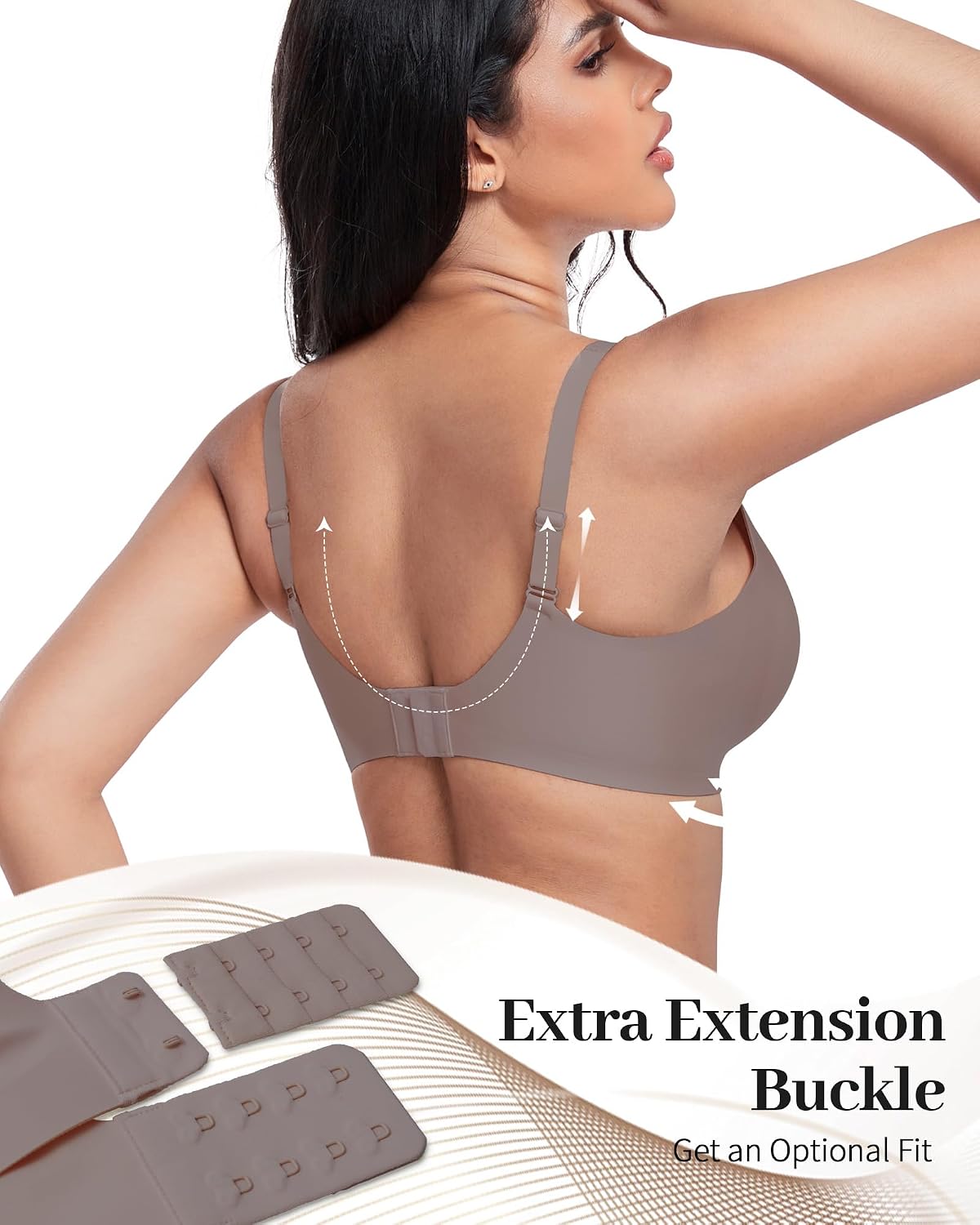 Detalle de GXOULRRA Jelly Bra Plunge Wireless Bralette, Deep V-Neck, Lift & Back Smoothing