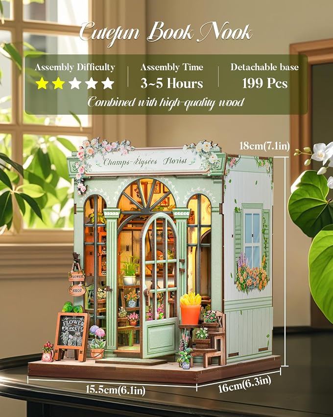 Detalle 2 de Cutefun Book Nook DIY Mini House with LED