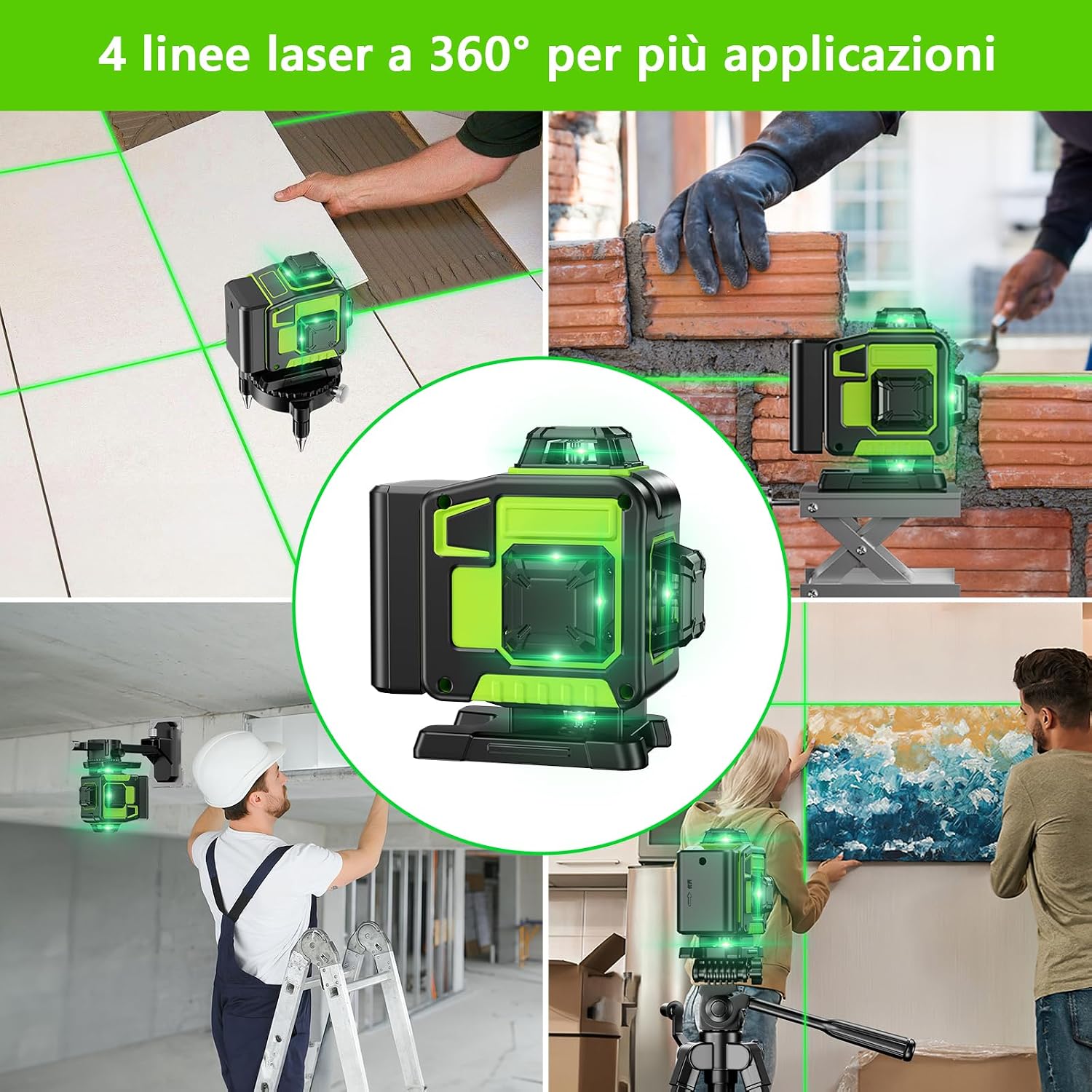 Thumbnail 4 de Livella Laser Autolivellante 16 Linee 4x360° verde