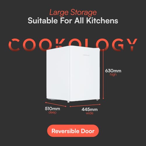 Detalle 2 de Cookology 67L Tabletop Mini Fridge - Adjustable Legs - White