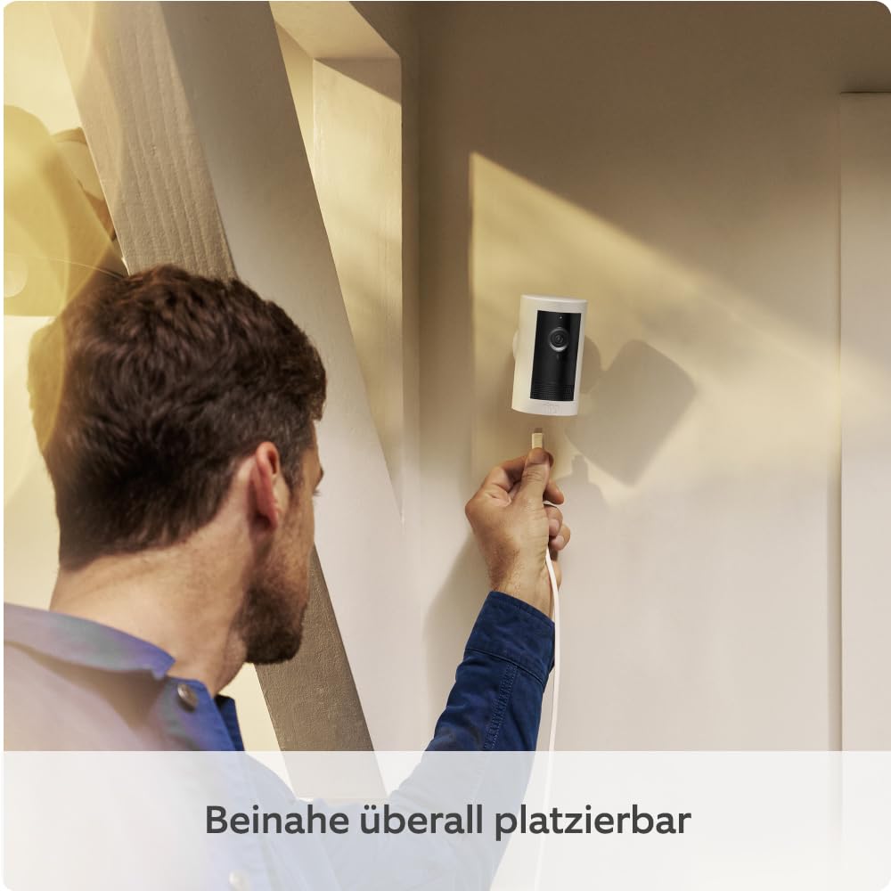 Detalle de Ring Außenkamera Plus Netzstecker – 2K-Weitwinkel, kabellose Überwachung mit Steckernetzteil