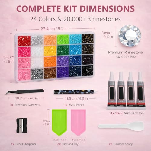 Thumbnail 4 de ZOVRIXIA 24 Colours Nail Rhinestones Kit – Bedazzle Kit with Glue, Pen, Tweezers and Tools