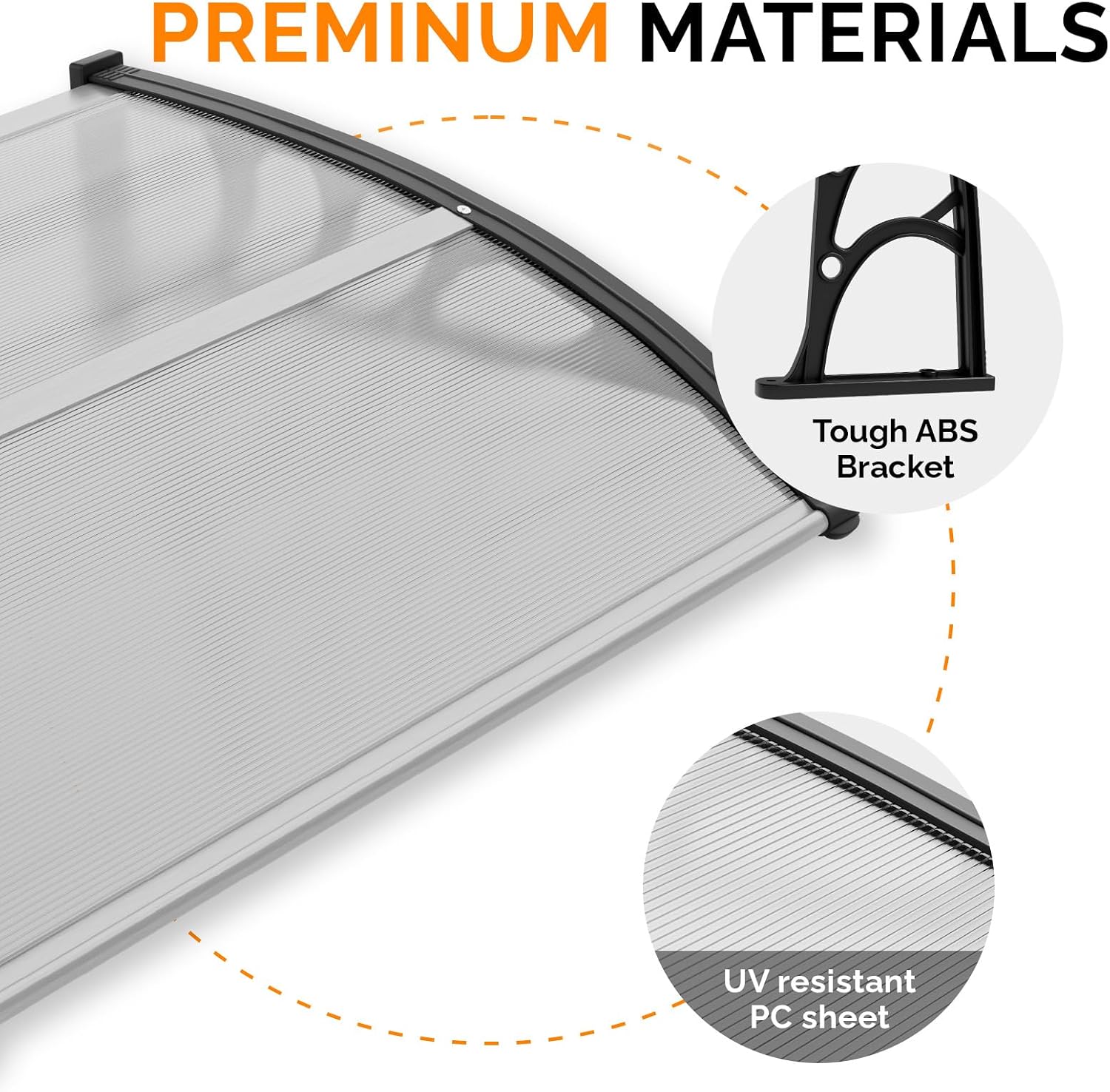 Thumbnail 5 de VINGLI newawning Door Awning, 30 x 40-Inch Clear Polycarbonate Panel